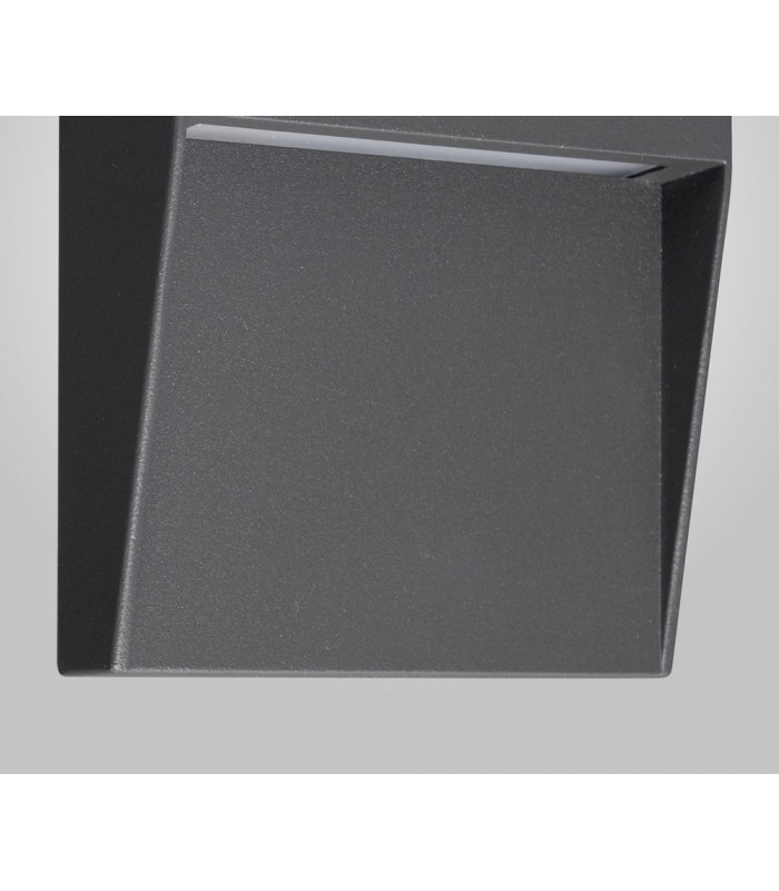 Flush Wall Lamp Small Square, 3W LED, 3000K, 150lm, IP54, Anthracite