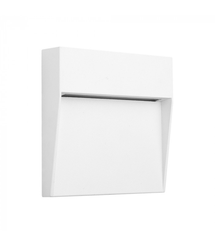 Flush Wall Lamp Small Square, 3W LED, 3000K, 150lm, IP54, Sand White