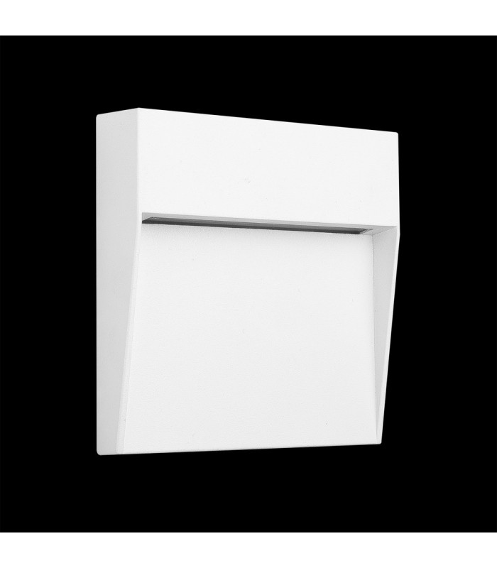 Flush Wall Lamp Small Square, 3W LED, 3000K, 150lm, IP54, Sand White