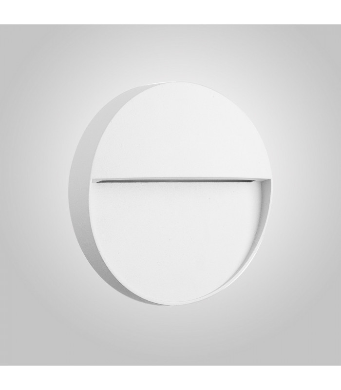 Flush Wall Lamp Small Round, 3W LED, 3000K, 155lm, IP54, Sand White