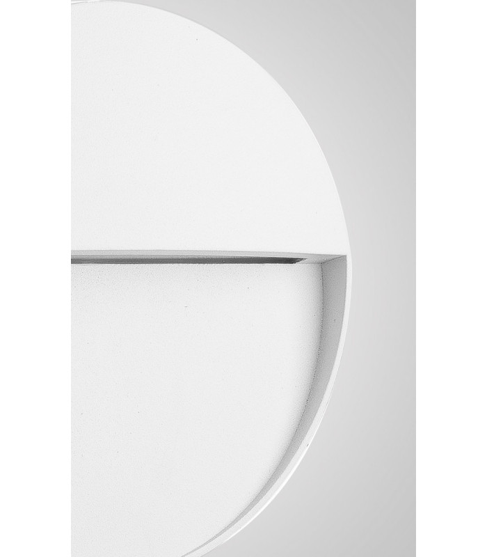 Flush Wall Lamp Small Round, 3W LED, 3000K, 155lm, IP54, Sand White