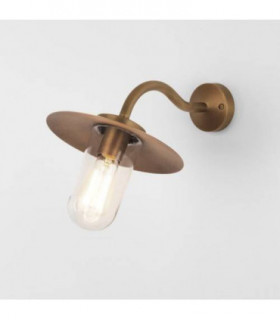 1 Light Outdoor Fisherman Dome Wall Light Antique Brass IP44, E27
