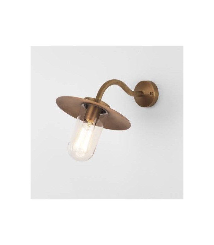 1 Light Outdoor Fisherman Dome Wall Light Antique Brass IP44, E27