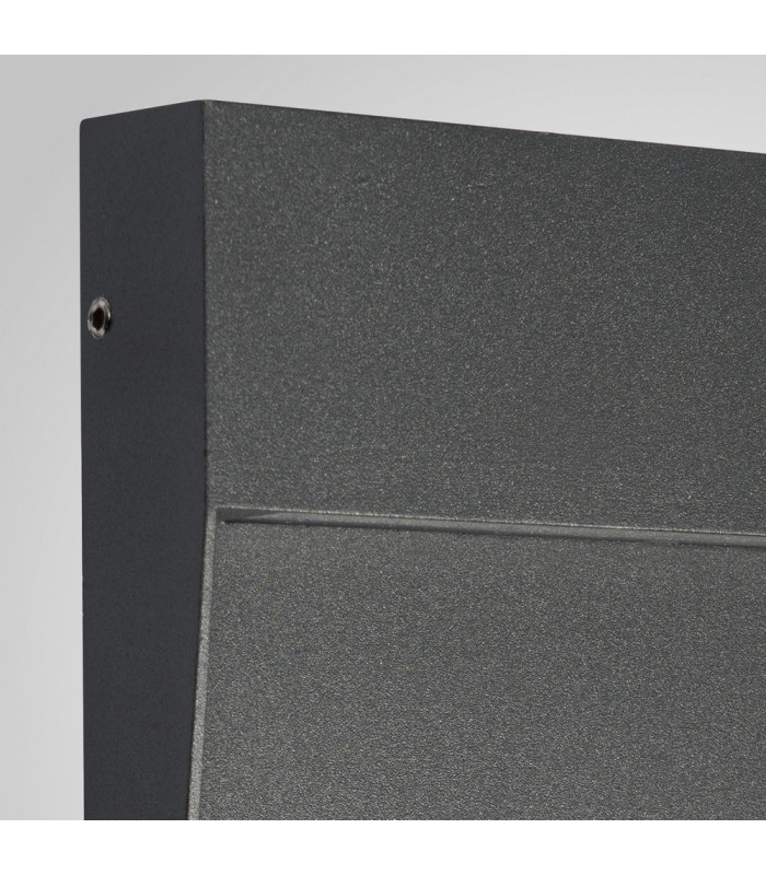 Flush Wall Lamp Large Square, 6W LED, 3000K, 266lm, IP54, Anthracite