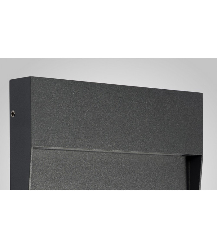 Flush Wall Lamp Large Square, 6W LED, 3000K, 266lm, IP54, Anthracite