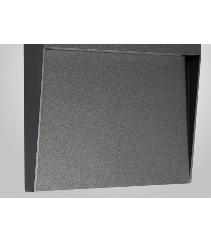 Flush Wall Lamp Large Square, 6W LED, 3000K, 266lm, IP54, Anthracite