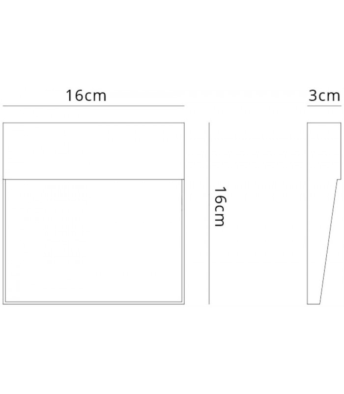 Flush Wall Lamp Large Square, 6W LED, 3000K, 266lm, IP54, Sand White