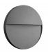 Flush Wall Lamp Large Round, 6W LED, 3000K, 275lm, IP54, Anthracite