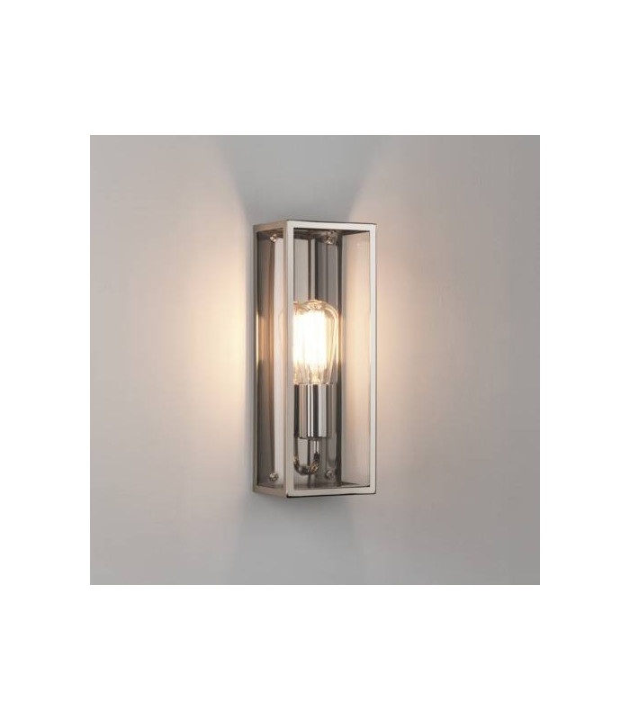 1 Light Outdoor Wall Lantern Polished Nickel IP44, E27