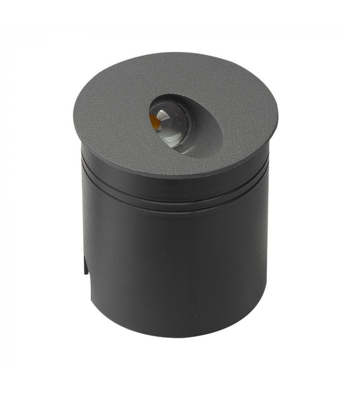 Recessed Wall Lamp Round Angle, 3W LED, 3000K, 210lm, IP65, Anthracite, Driver Included