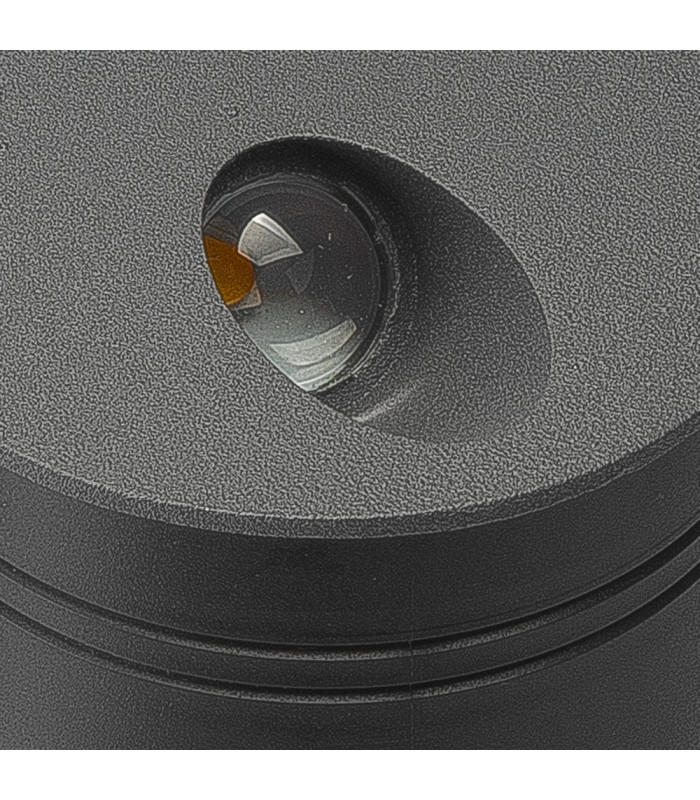 Recessed Wall Lamp Round Angle, 3W LED, 3000K, 210lm, IP65, Anthracite, Driver Included