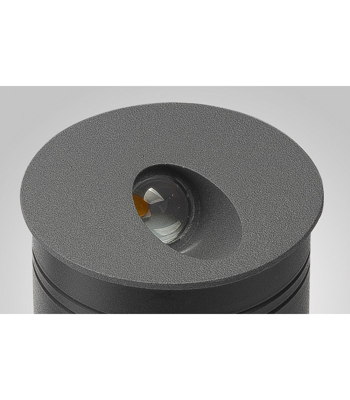 Recessed Wall Lamp Round Angle, 3W LED, 3000K, 210lm, IP65, Anthracite, Driver Included
