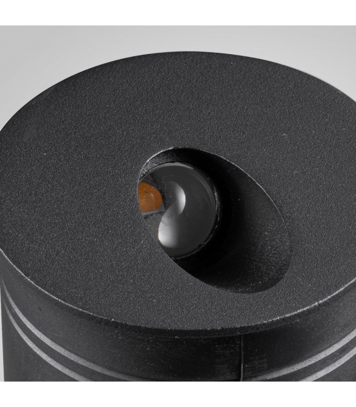 Recessed Wall Lamp Round Angle, 3W LED, 3000K, 210lm, IP65, Sand Black, Driver Included