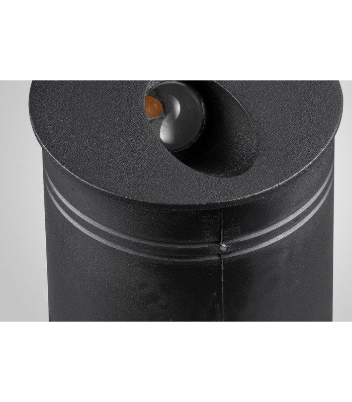 Recessed Wall Lamp Round Angle, 3W LED, 3000K, 210lm, IP65, Sand Black, Driver Included