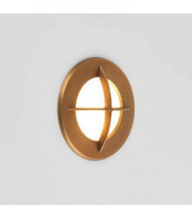 LED 1 Light Outdoor Coastal Wall Light Antique Brass IP65