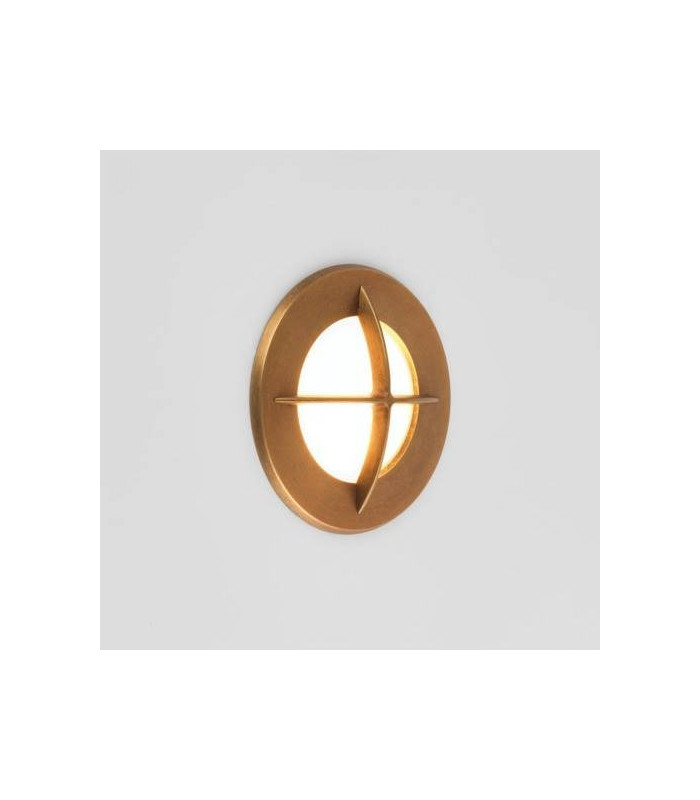 LED 1 Light Outdoor Coastal Wall Light Antique Brass IP65