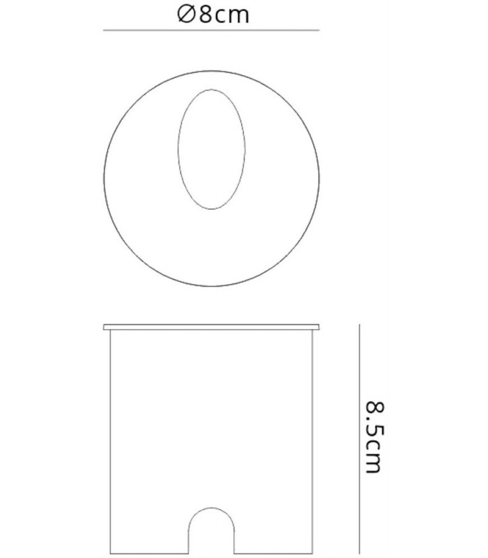 Recessed Wall Lamp Round Angle, 3W LED, 3000K, 210lm, IP65, Sand White, Driver Included