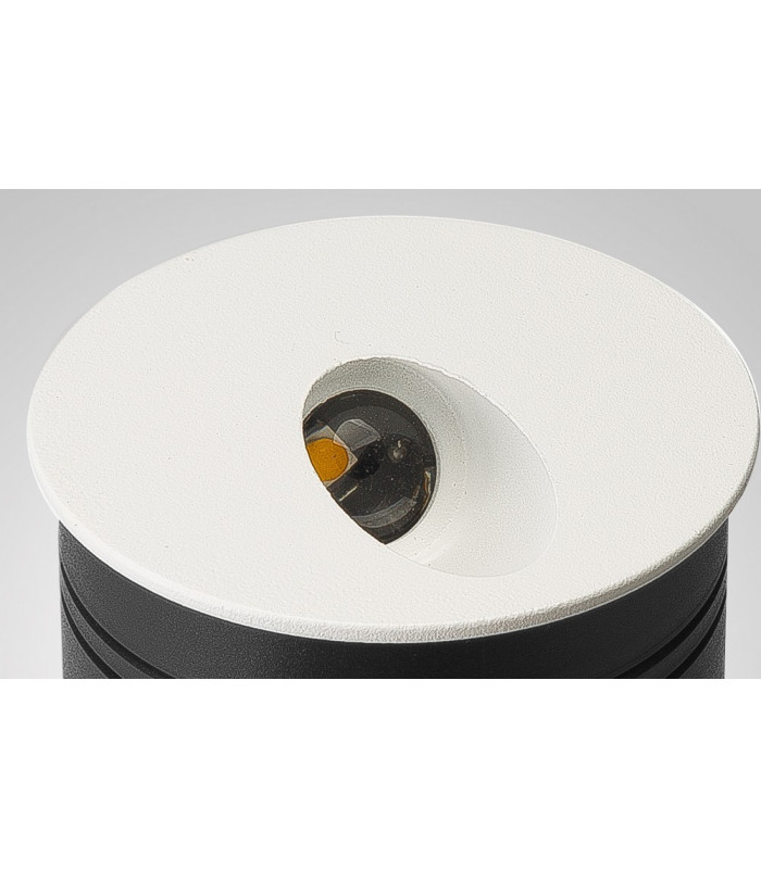 Recessed Wall Lamp Round Angle, 3W LED, 3000K, 210lm, IP65, Sand White, Driver Included