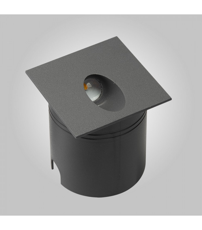 Recessed Wall Lamp Square Angled, 3W LED, 3000K, 210lm, IP65, Anthracite, Driver Included
