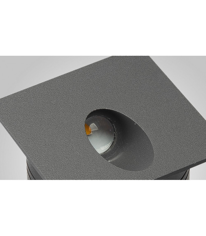 Recessed Wall Lamp Square Angled, 3W LED, 3000K, 210lm, IP65, Anthracite, Driver Included