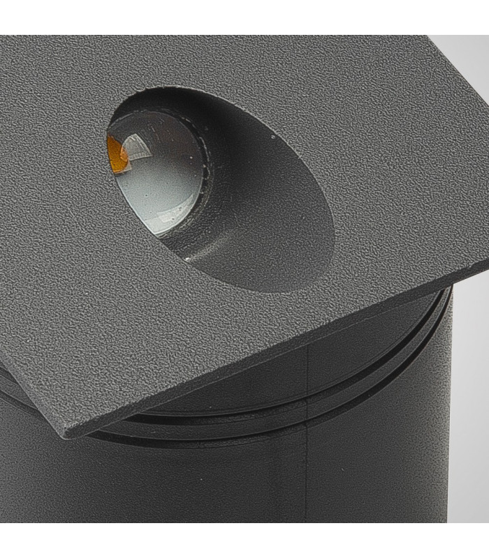 Recessed Wall Lamp Square Angled, 3W LED, 3000K, 210lm, IP65, Anthracite, Driver Included