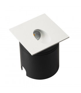 Recessed Wall Lamp Square Angled, 3W LED, 3000K, 210lm, IP65, Sand White, Driver Included