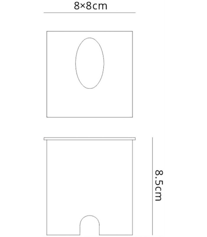 Recessed Wall Lamp Square Angled, 3W LED, 3000K, 210lm, IP65, Sand White, Driver Included