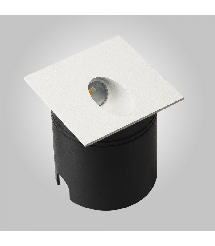 Recessed Wall Lamp Square Angled, 3W LED, 3000K, 210lm, IP65, Sand White, Driver Included