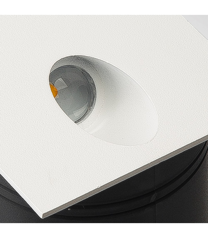 Recessed Wall Lamp Square Angled, 3W LED, 3000K, 210lm, IP65, Sand White, Driver Included
