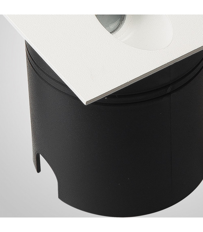 Recessed Wall Lamp Square Angled, 3W LED, 3000K, 210lm, IP65, Sand White, Driver Included