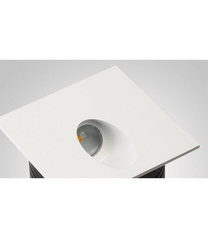 Recessed Wall Lamp Square Angled, 3W LED, 3000K, 210lm, IP65, Sand White, Driver Included