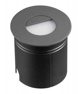Recessed Wall Lamp Round Eyelid, 3W LED, 3000K, 210lm, IP65, Anthracite, Driver Included