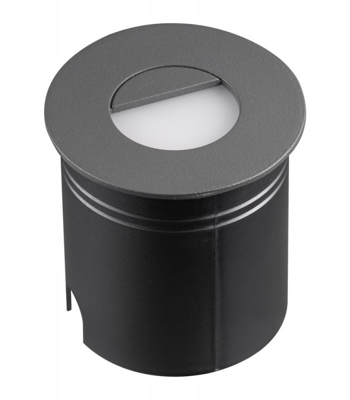 Recessed Wall Lamp Round Eyelid, 3W LED, 3000K, 210lm, IP65, Anthracite, Driver Included