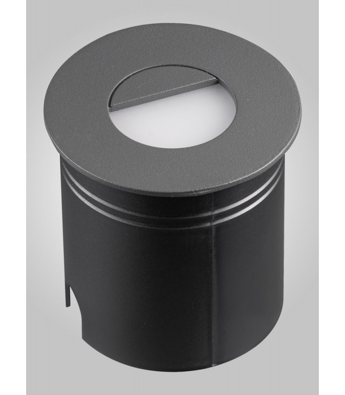 Recessed Wall Lamp Round Eyelid, 3W LED, 3000K, 210lm, IP65, Anthracite, Driver Included