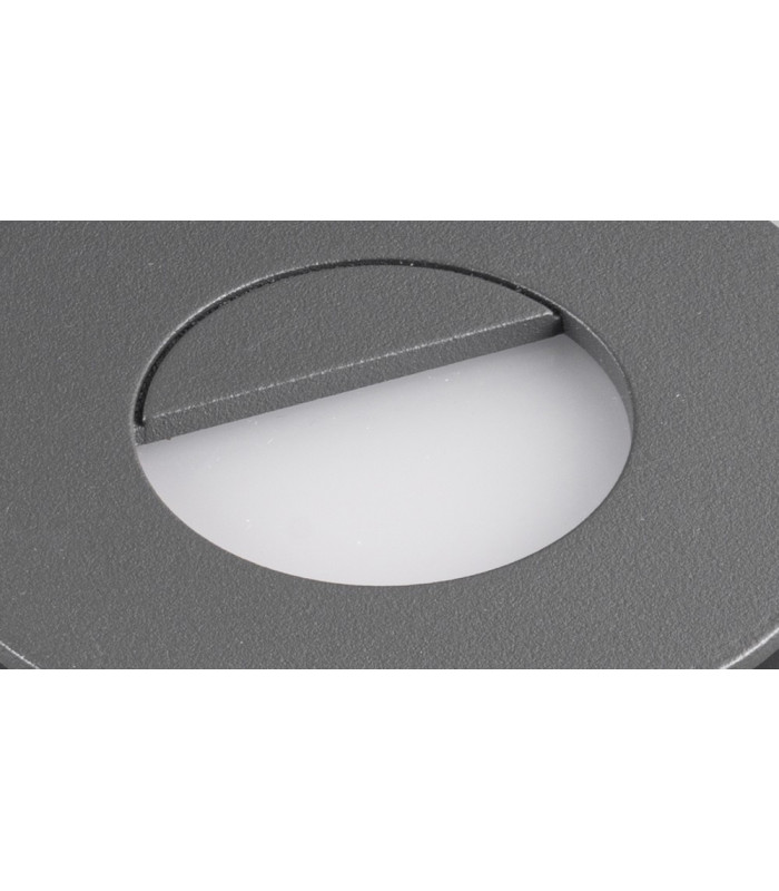 Recessed Wall Lamp Round Eyelid, 3W LED, 3000K, 210lm, IP65, Anthracite, Driver Included