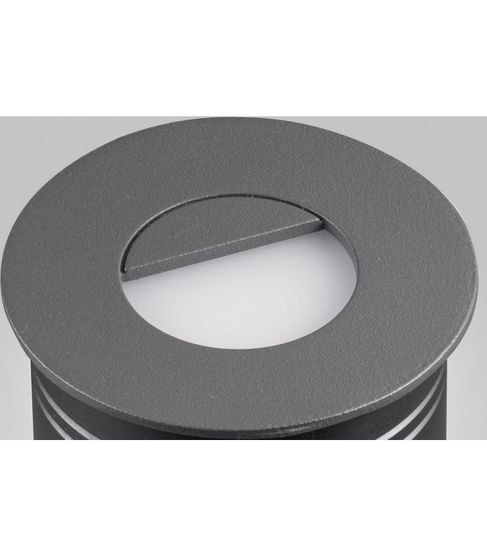 Recessed Wall Lamp Round Eyelid, 3W LED, 3000K, 210lm, IP65, Anthracite, Driver Included