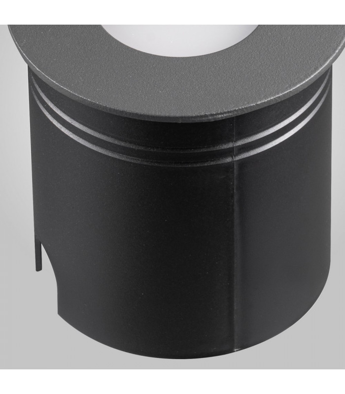 Recessed Wall Lamp Round Eyelid, 3W LED, 3000K, 210lm, IP65, Anthracite, Driver Included