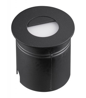 Recessed Wall Lamp Round Eyelid, 3W LED, 3000K, 210lm, IP65, Sand Black, Driver Included