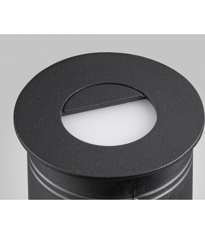 Recessed Wall Lamp Round Eyelid, 3W LED, 3000K, 210lm, IP65, Sand Black, Driver Included