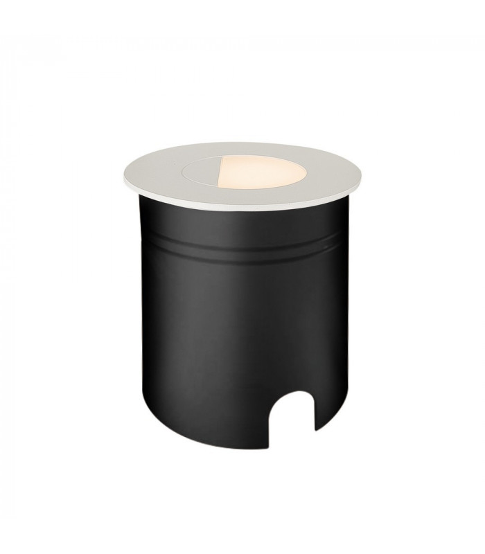 Recessed Wall Lamp Round Eyelid, 3W LED, 3000K, 210lm, IP65, Sand White, Driver Included