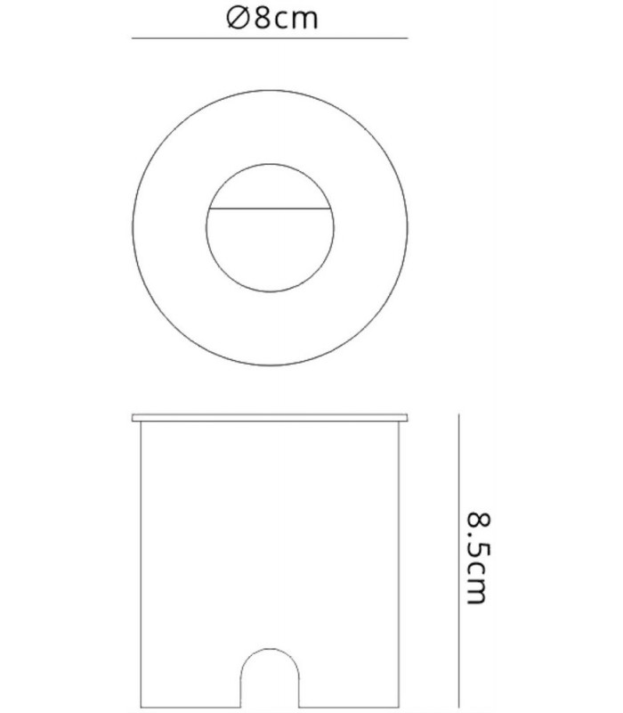 Recessed Wall Lamp Round Eyelid, 3W LED, 3000K, 210lm, IP65, Sand White, Driver Included