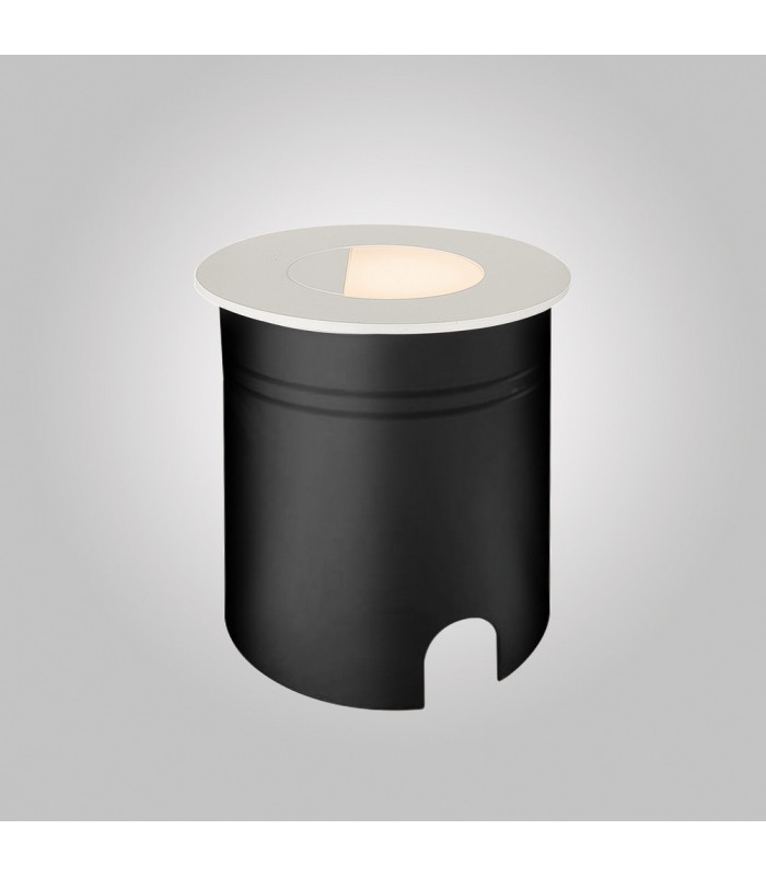 Recessed Wall Lamp Round Eyelid, 3W LED, 3000K, 210lm, IP65, Sand White, Driver Included