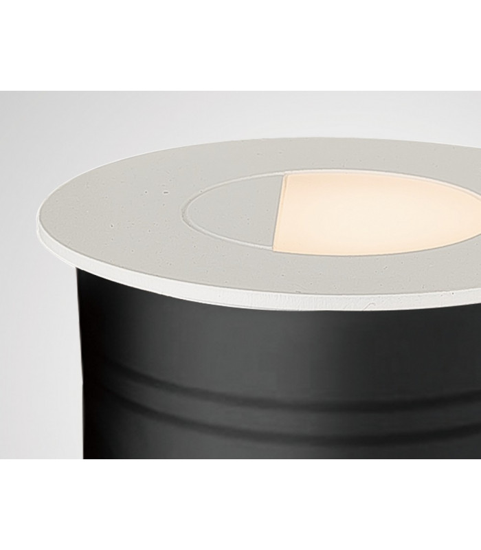 Recessed Wall Lamp Round Eyelid, 3W LED, 3000K, 210lm, IP65, Sand White, Driver Included