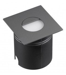 Recessed Wall Lamp Square Eyelid, 3W LED, 3000K, 210lm, IP65, Anthracite, Driver Included