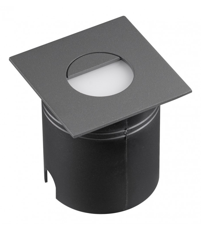 Recessed Wall Lamp Square Eyelid, 3W LED, 3000K, 210lm, IP65, Anthracite, Driver Included