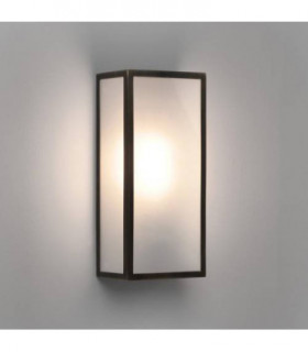 1 Light Outdoor Wall Lantern Bronze Plated IP44 with Frosted Glass, E27