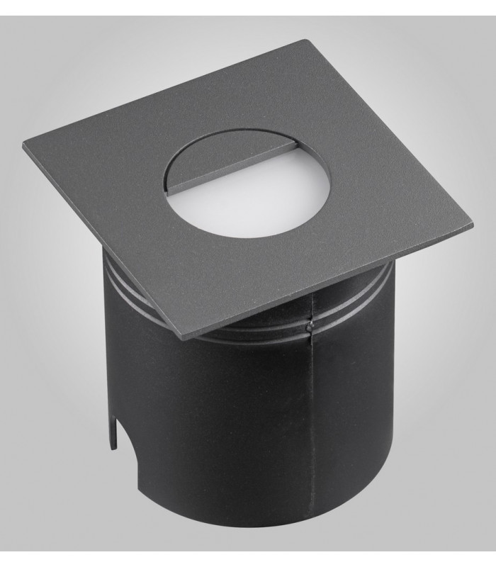 Recessed Wall Lamp Square Eyelid, 3W LED, 3000K, 210lm, IP65, Anthracite, Driver Included