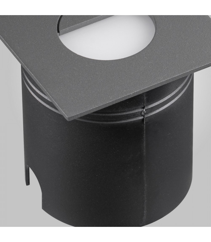 Recessed Wall Lamp Square Eyelid, 3W LED, 3000K, 210lm, IP65, Anthracite, Driver Included