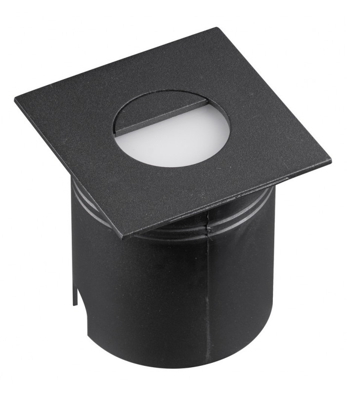 Recessed Wall Lamp Square Eyelid, 3W LED, 3000K, 210lm, IP65, Sand Black, Driver Included