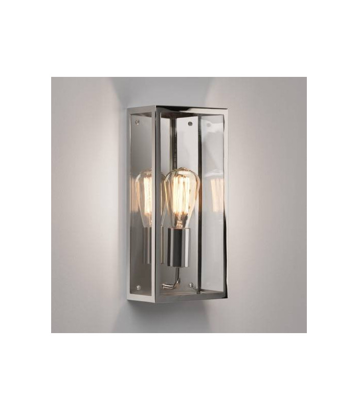 1 Light Outdoor Wall Lantern  Polished Nickel IP44, E27